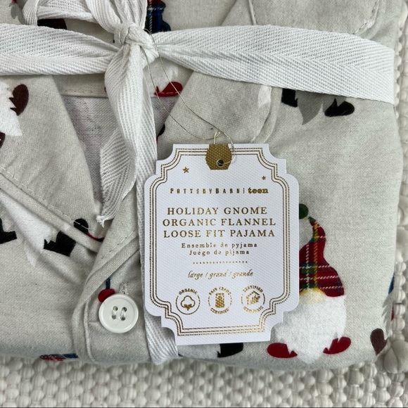 Holiday Gnome Organic Flannel Pajama Set L - Picture 8 of 8